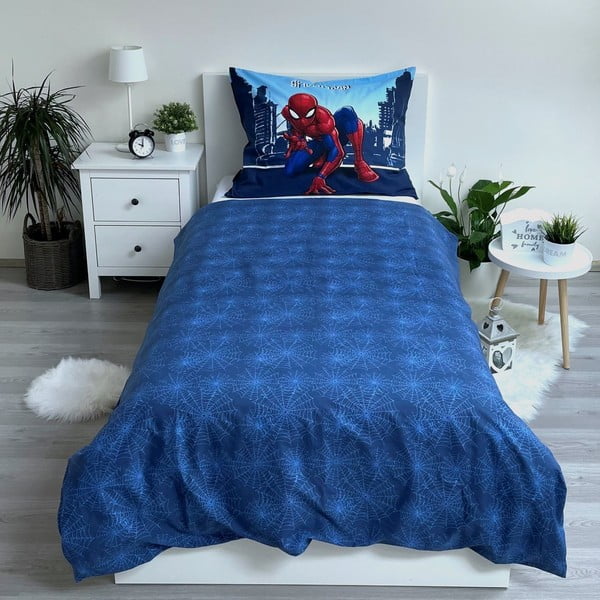 Kék egyszemélyes pamut gyerek ágyneműhuzat 140x200 cm Spider-man "Blue" – Jerry Fabrics-image-2