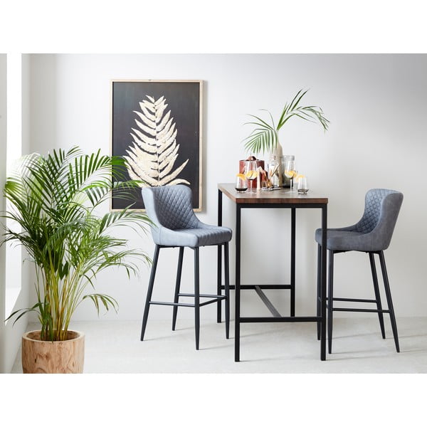 Szürke bőrutánzat bárszék (ülésmagasság 77 cm) Ottowa – Unique Furniture-image-1