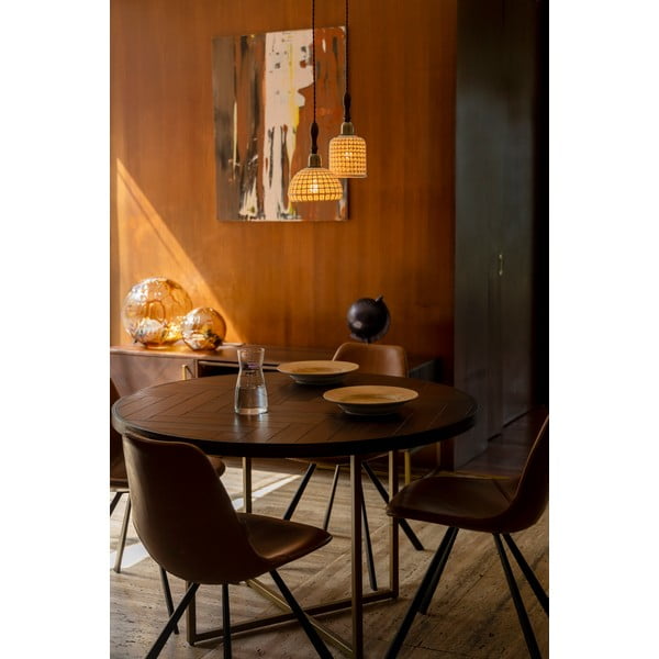 Kerek étkezőasztal akácfa dekorral ø 120 cm Class – Dutchbone-image-3