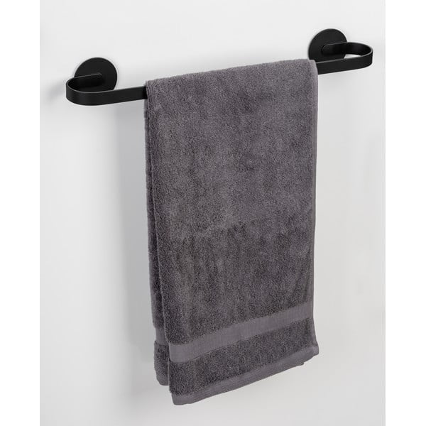 Matt fekete öntapadós fém törölközőtartó Bivio – Wenko-image-1