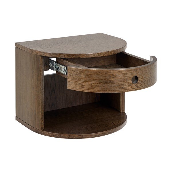 Sötét natúr színű éjjeliszekrény tölgyfa dekorral Paron – Actona-image-3