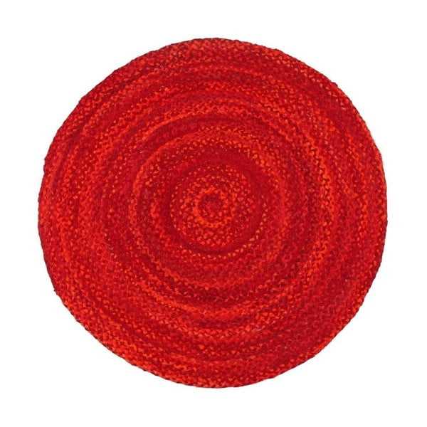 Piros, kerek pamutszőnyeg, Ø 150 cm - Eco Rugs
