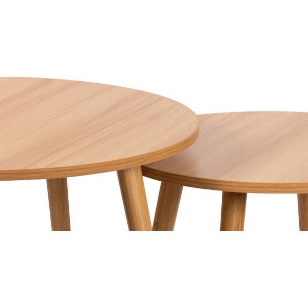 Natúr színű kerek dohányzóasztal szett 2 db-os ø 60 cm Luke – Bonami Essentials-image-3