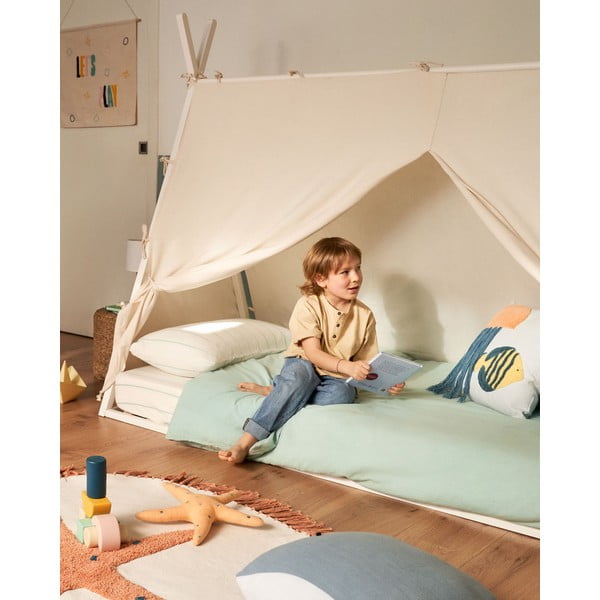 Fehér bükkfa házikó alakú gyerekágy ágyráccsal 90x190 cm Maralis – Kave Home-image-2