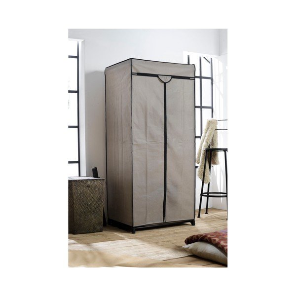 Wardrobe szürke textil gardróbszekrény, magasság 160 cm - Compactor