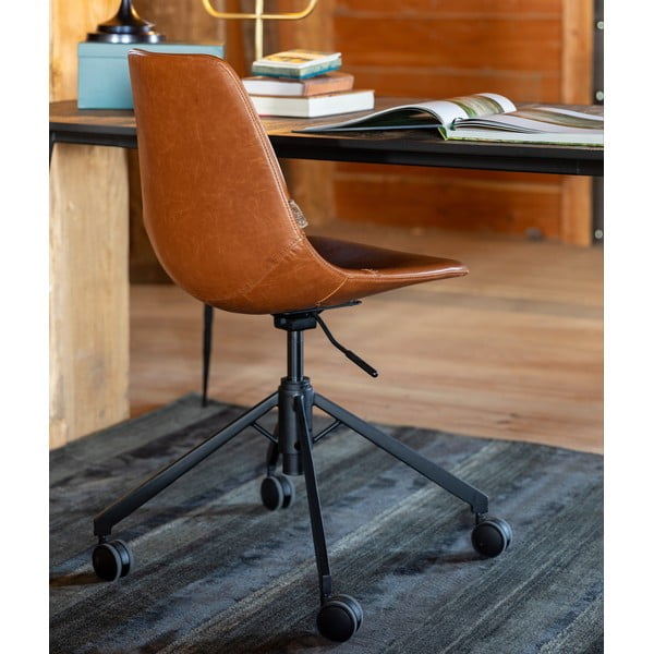 Franky barna gurulós irodai szék - Dutchbone-image-1