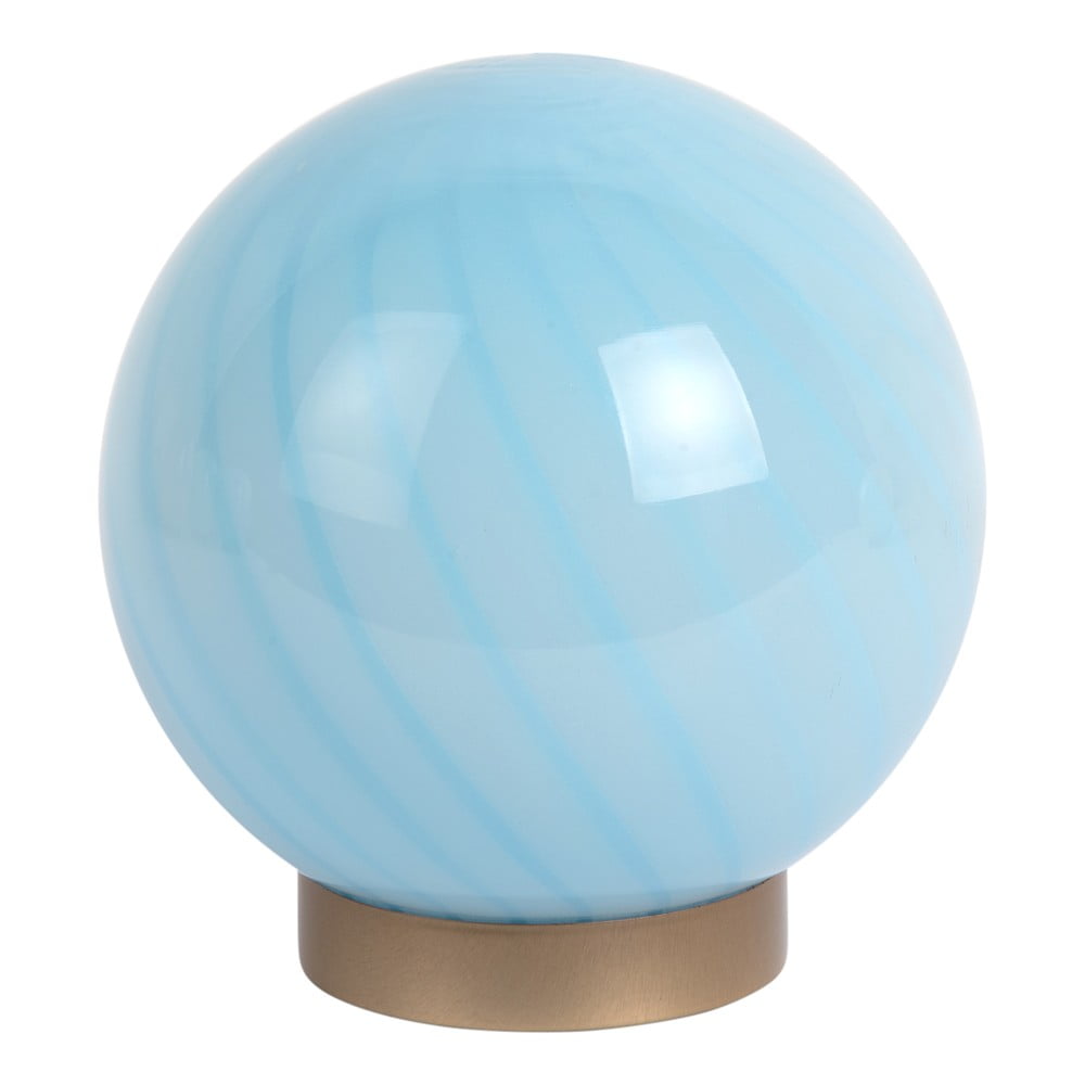 Világoskék asztali lámpa üveg búrával (magasság 17 cm) Summer Globe Leitmotiv
