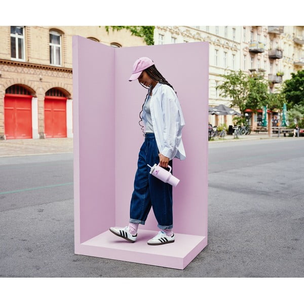 Rózsaszín rozsdamentes acél termosz szívószállal 1,18 l Quencher H2.0 FlowState Tumbler Cherry Blossom – Stanley-image-1