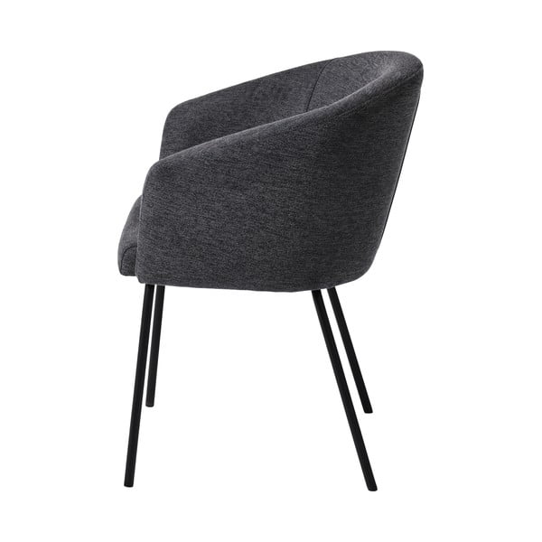 Sötétszürke kárpitozott karfás étkezőfotel Easton – Unique Furniture-image-4