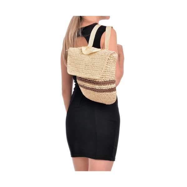 Brown női szalma hátitáska - Mangotti Bags-image-2