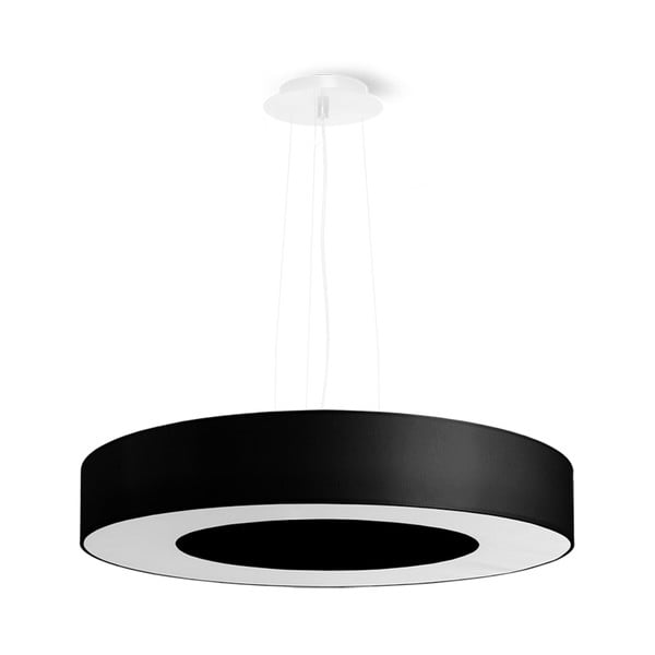 Fekete függőlámpa textil búrával ø 50 cm Galata Slim – Nice Lamps