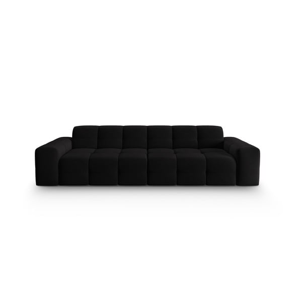 Fekete bársony kanapé 255 cm Kendal – Micadoni Home