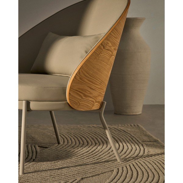 Bézs zsenília fotel Eamy – Kave Home-image-1