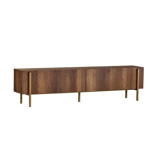 Sötét natúr színű TV-állvány diófa dekorral 180x45x30 cm Nexus – Kalune Design