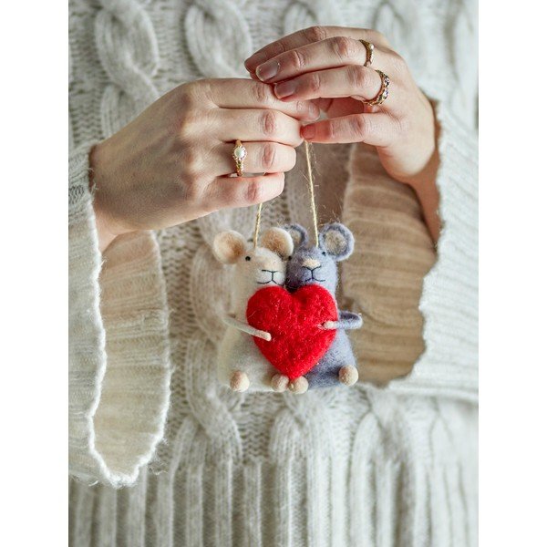 Gyapjú karácsonyfadísz Peo – Bloomingville-image-1