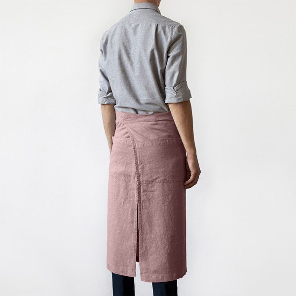 Chef lila len kötény, hosszúság 76 cm - Linen Tales-image-1