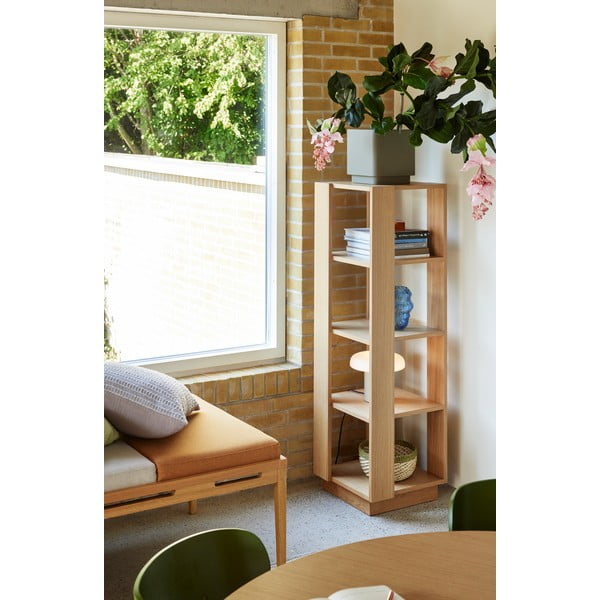 Natúr színű könyvespolc tölgyfa dekorral 45x140x45 cm Merge – Hübsch-image-1