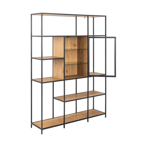 Natúr színű könyvespolc tölgyfa dekorral 135x185 cm Seaford – Actona-image-3