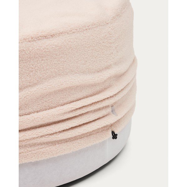 Világos rózsaszín buklé puff Kaeli – Kave Home-image-3