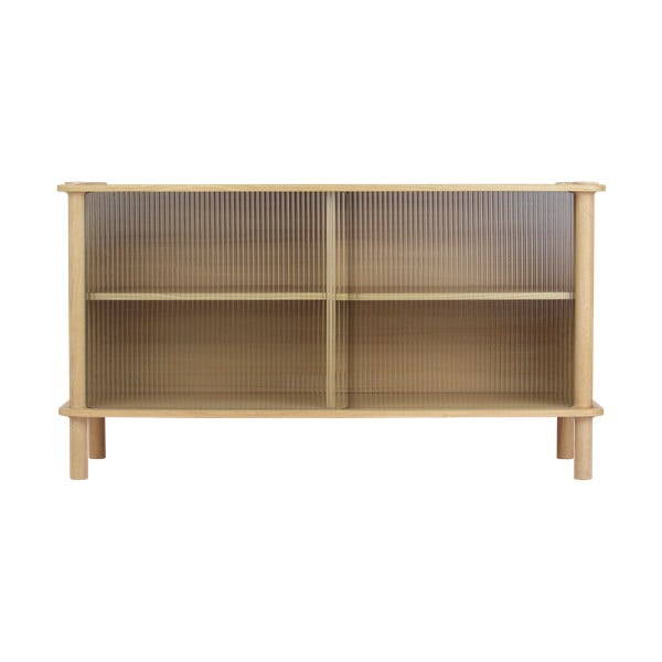 Natúr színű tölgyfa tálalószekrény tolóajtóval 135x73,5x48 cm Italic – UMAGE
