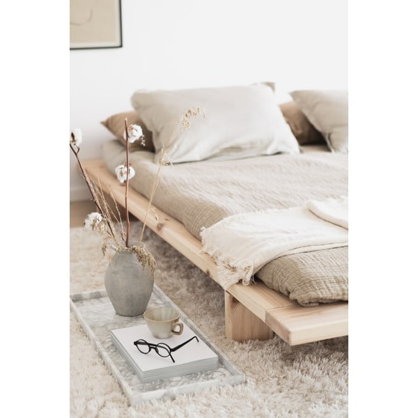 Japan fekete kétszemélyes ágy ágyráccsal, 140 x 200 cm - Karup Design-image-1