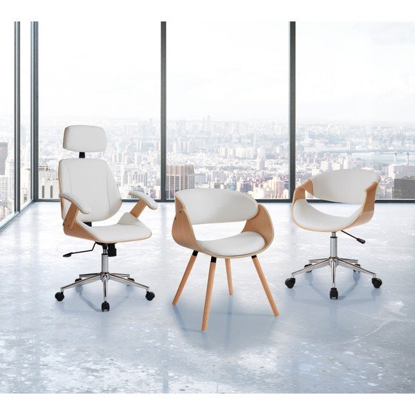 Fehér bőrutánzat irodai szék Visby – Tomasucci-image-1