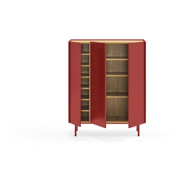 Piros magas komód tölgyfa dekorral 95x120 cm Arista – Teulat-image-3