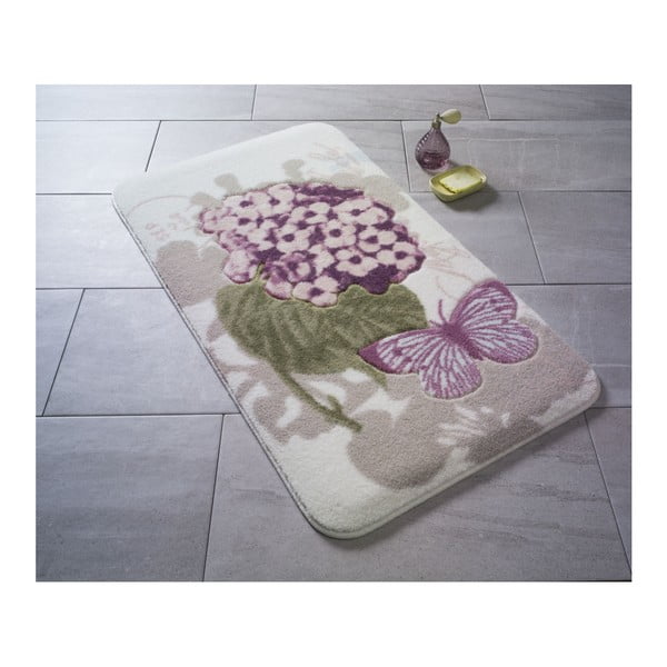 Bathmats Pia rózsaszín mintás fürdőszobai szőnyeg, 80 x 140 cm - Confetti