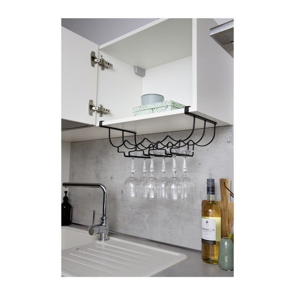 Fekete, fém, polc alatti pohártartó - Wenko-image-4