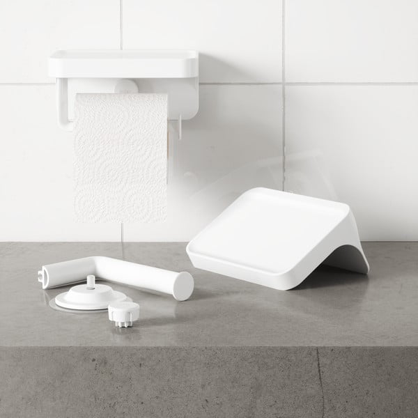 Fehér öntapadós újrahasznosított műanyag WC-papír tartó Flex Adhesive – Umbra-image-4
