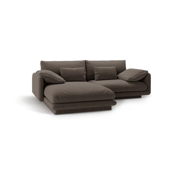 Barna bársony sarokkanapé (bal oldali-heverő résszel) Torino – Micadoni -image-2