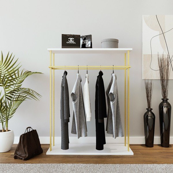 Fehér ruhatartó állvány Wuppertal – Kalune Design-image-1