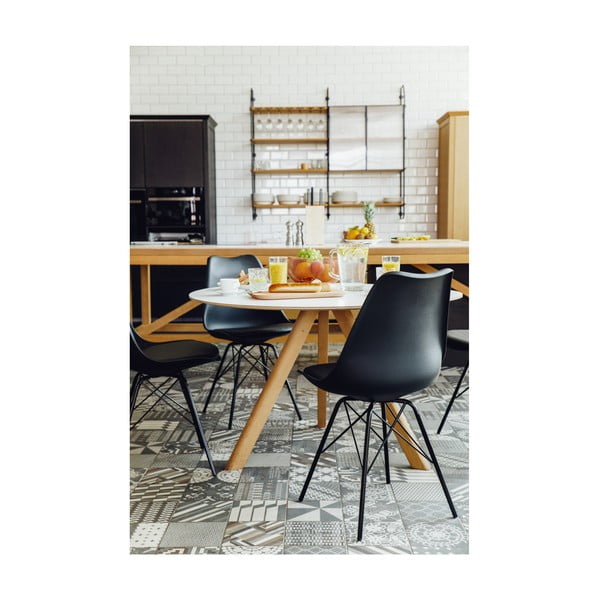 Eco 2 db fekete szék fekete fémlábakkal - Bonami Essentials-image-1