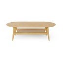 Natúr színű dohányzóasztal tölgyfa dekorral 60x130 cm Curved – Woodman