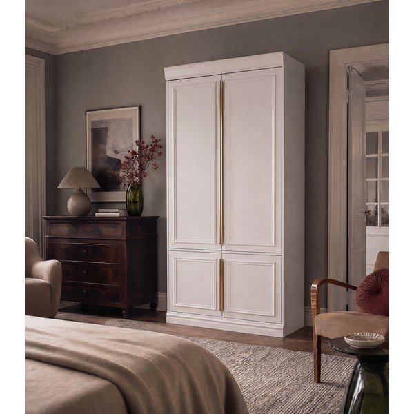 Világosszürke borovi fenyő ruhásszekrény 110x215x44 cm Organize – WOOOD-image-1