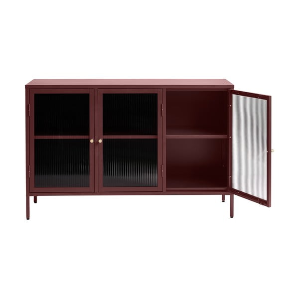 Piros fém tálalószekrény 132x85 cm Bronco – Unique Furniture-image-4