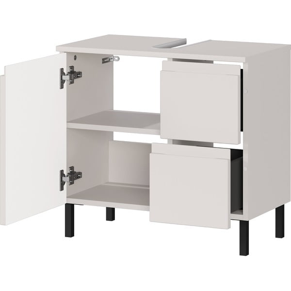 Krémszínű alacsony mosdó alatti szekrény 60x56 cm Salinas – Germania-image-3