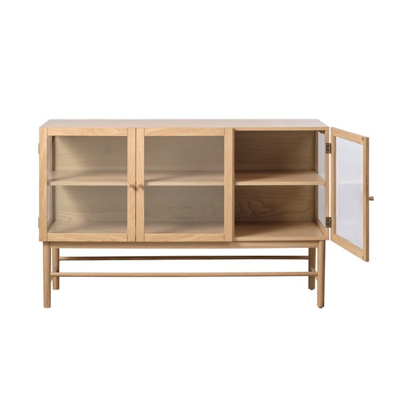 Natúr színű tölgyfa tálalószekrény 88x140 cm Elba – Unique Furniture-image-3