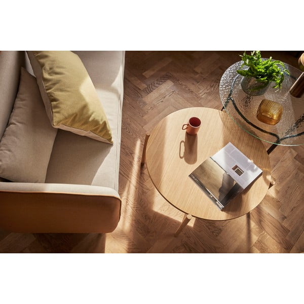 Fekete kerek dohányzóasztal üveg asztallappal ø 80 cm Orbit – Hübsch-image-1