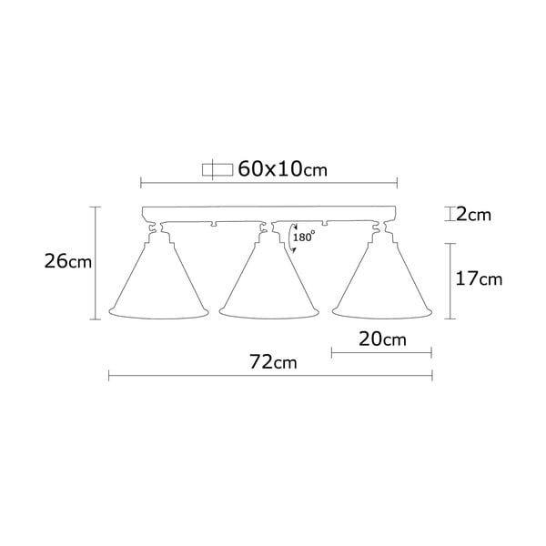 Fekete-aranyszínű mennyezeti lámpa fém búrával ø 20 cm Tramino – Opviq lights-image-3