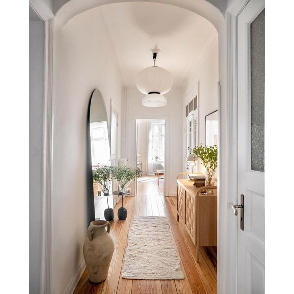 Fehér mosható kézi szövésű gyapjú futószőnyeg 70x200 cm Enkang Ivory – Lorena Canals-image-1