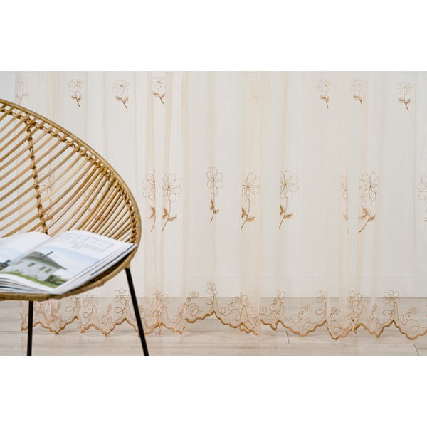 Bézs átlátszó függöny 300x245 cm Edith – Mendola Fabrics