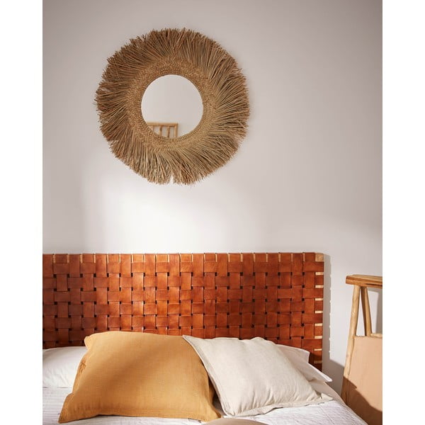 Calixta teakfa és bőr ágytámla, 153 x 110 cm - Kave Home-image-1