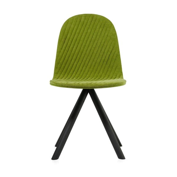 Mannequin Stripe zöld szék fekete lábakkal - Iker