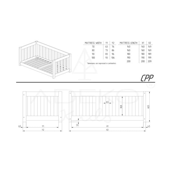 Natúr színű borovi fenyő gyerekágy 90x190 cm CPP – Adeko-image-3