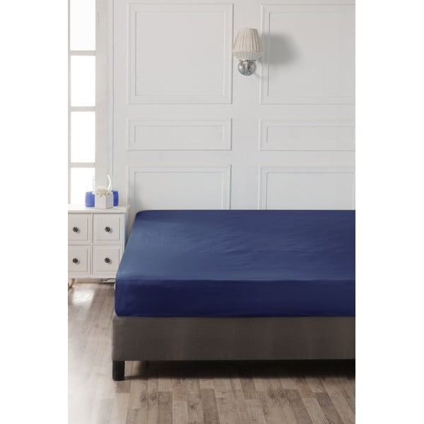 Sötétkék gumis pamut lepedő 140x200 cm – Mijolnir-image-2