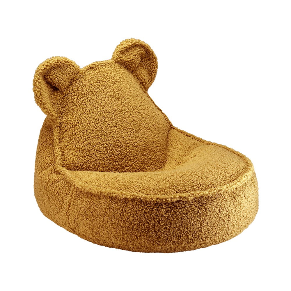 Barna buklé gyerek babzsákfotel Bear Wigiwama
