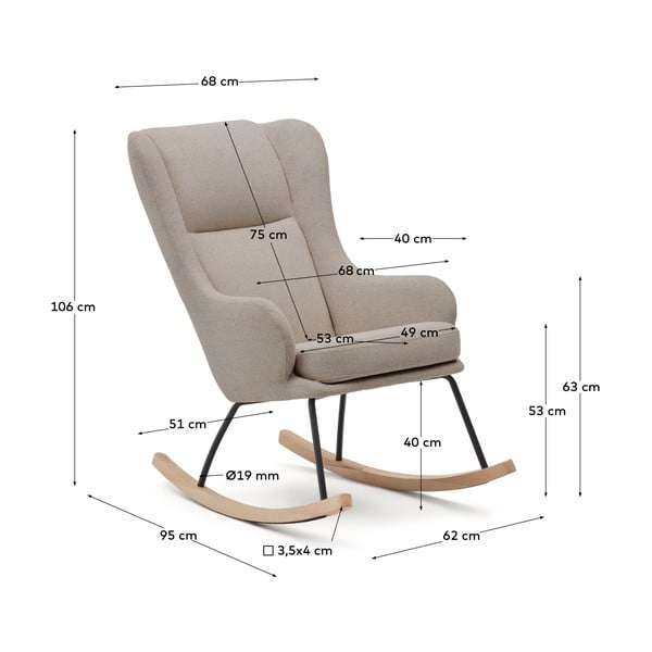 Bézs buklé hintafotel Maustin – Kave Home-image-4