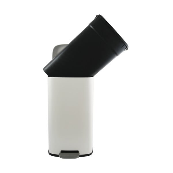 Matt fehér acél pedálos szemetes 50 l   Akira – Spirella-image-3