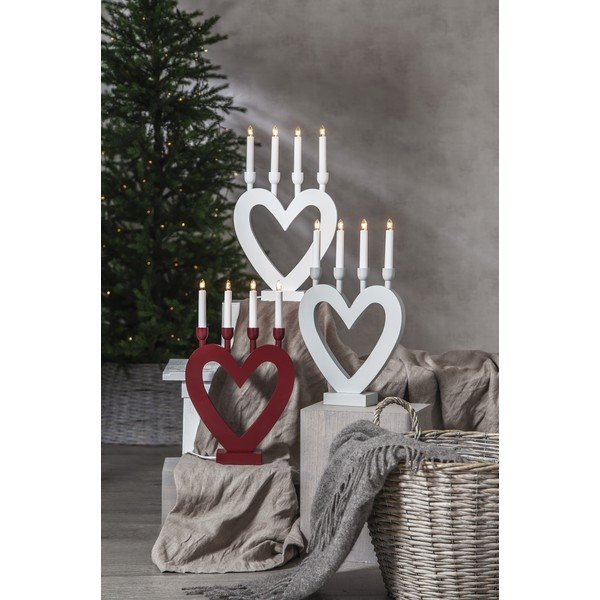 Dala piros karácsonyi LED gyertyatartó, magasság 45 cm - Star Trading-image-1